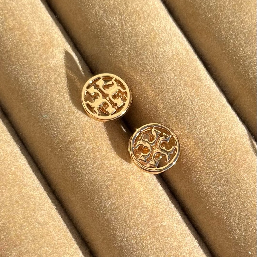 Tory Burch Women's Earrings Gold MILLER STUD 11165518 720 - Authentic